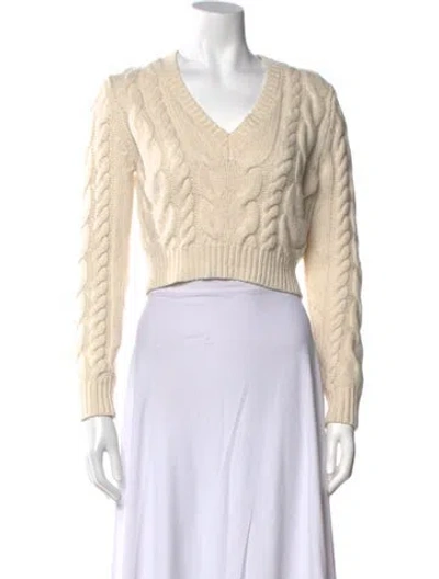 Pre-owned Frame Merino Wool V-neck Sweater In Neutral