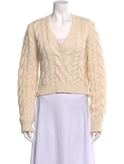 Pre-owned Frame Merino Wool V-neck Sweater In Neutral