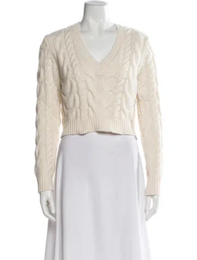 Pre-owned Frame Merino Wool V-neck Sweater In Neutral