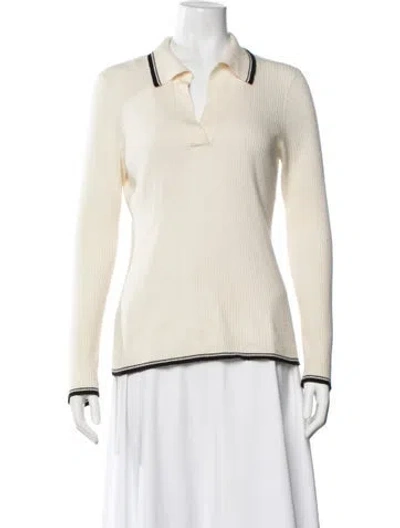 Pre-owned Frame Merino Wool V-neck Sweater In Neutral