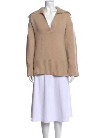 Pre-owned Frame Merino Wool V-neck Sweater In Neutral