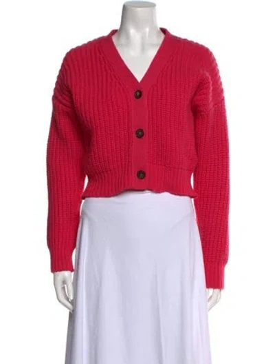 Pre-owned Frame Merino Wool V-neck Sweater In Pink