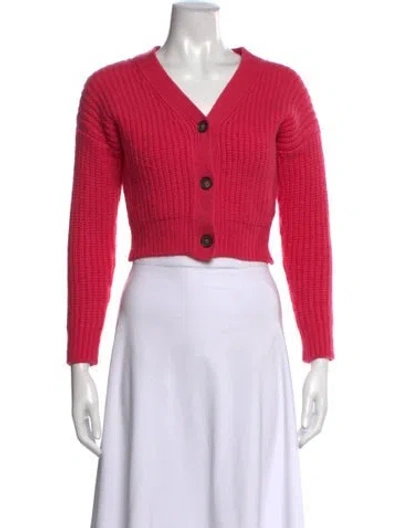 Pre-owned Frame Merino Wool V-neck Sweater In Pink