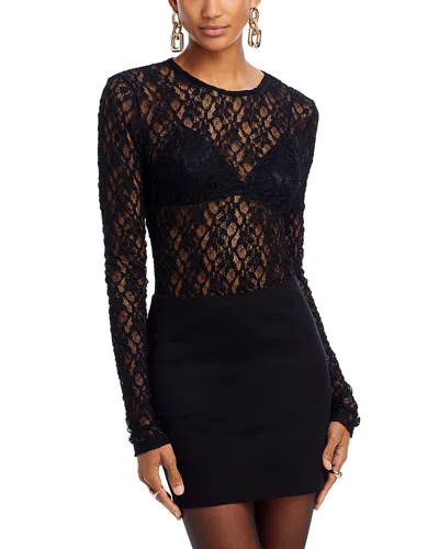 FRAME MESH LACE TOP