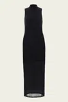 Frame Denim Mesh Mock Neck Maxi Dress