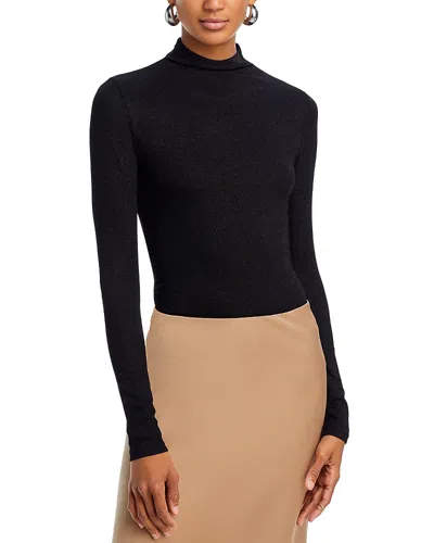 Frame Metallic Knit Top In Black