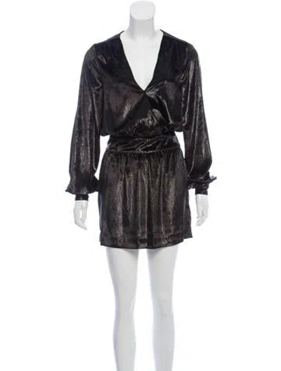 Pre-owned Frame Metallic Velvet Dress W/ Tags In Black