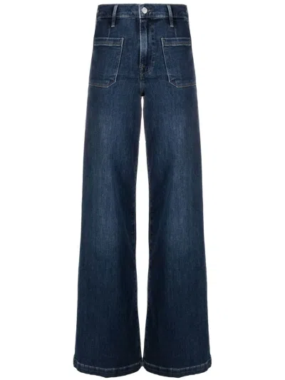 Frame Mid-rise Bootcut Jeans In Blue