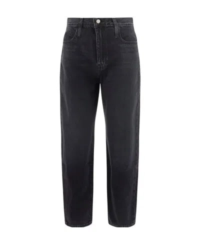 Frame Mid-rise Cropped Jeans In Black