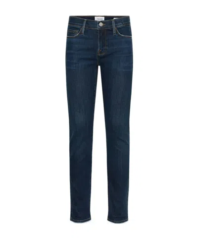 Frame Mid-rise Denim Trousers In Blue