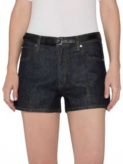 Frame Mid-rise The Hang Short In Rinse In Blue