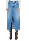 Frame The Midaxi Split-hem Denim Midi Skirt In Multi