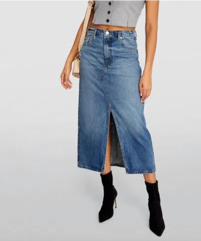 Frame Midaxi Skirt In Del Amo In Blue