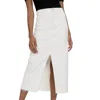 Frame Shin-grazing Hem Midaxi Skirt In Ecru In White