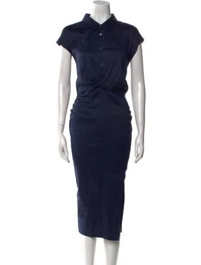 Pre-owned Frame Midi Length Dress In Blue