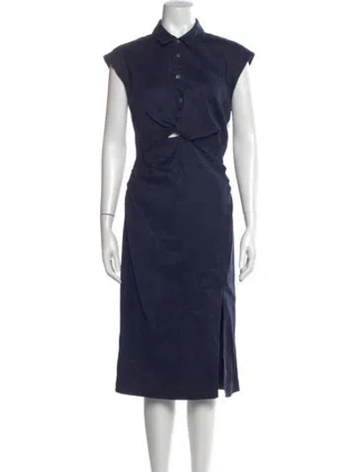 Pre-owned Frame Midi Length Dress In Blue
