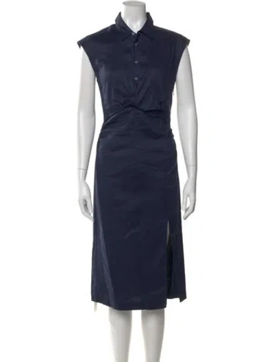 Pre-owned Frame Midi Length Dress In Blue