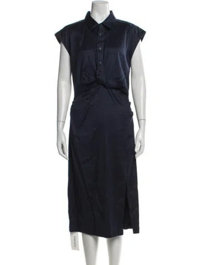 Pre-owned Frame Midi Length Dress In Blue
