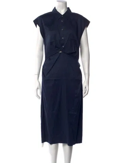 Pre-owned Frame Midi Length Dress In Blue