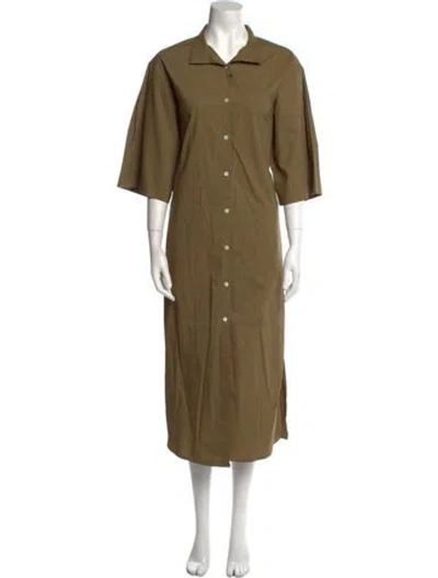 Pre-owned Frame Midi Length Dress In Brown