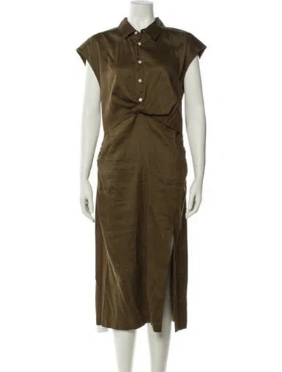 Pre-owned Frame Midi Length Dress In Green