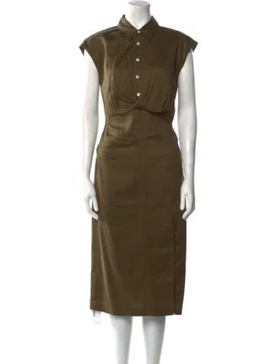 Pre-owned Frame Midi Length Dress In Green