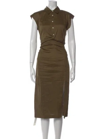Pre-owned Frame Midi Length Dress In Green