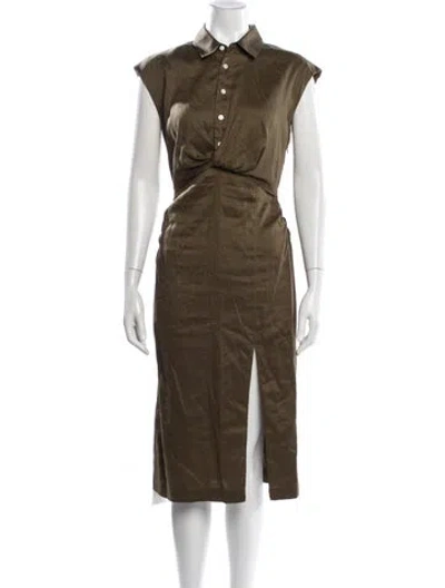 Pre-owned Frame Midi Length Dress In Green
