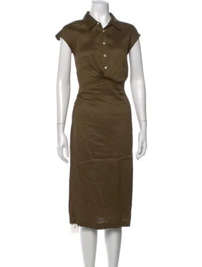 Pre-owned Frame Midi Length Dress In Green