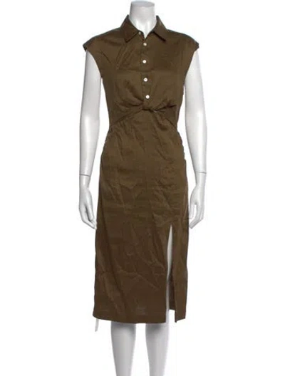 Pre-owned Frame Midi Length Dress In Green