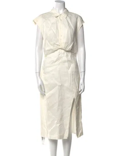 Pre-owned Frame Midi Length Dress In Neutral