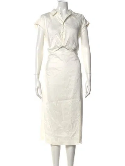 Pre-owned Frame Midi Length Dress In Neutral