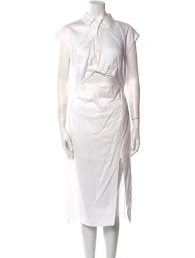 Pre-owned Frame Midi Length Dress In White