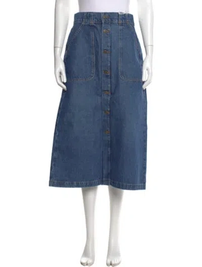 Pre-owned Frame Midi Length Skirt In Blue