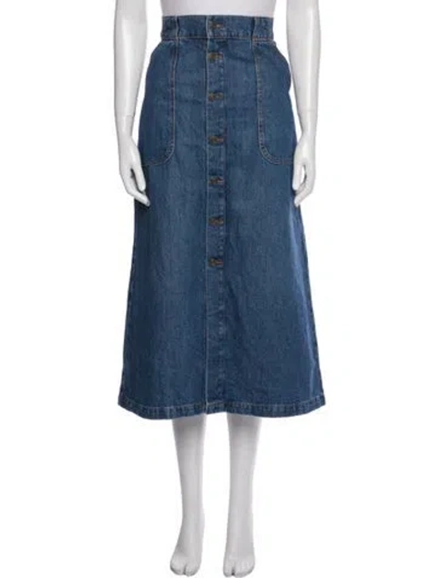 Pre-owned Frame Midi Length Skirt In Blue