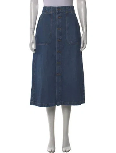 Pre-owned Frame Midi Length Skirt In Blue