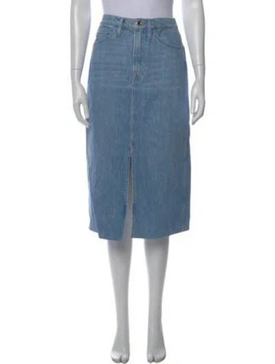 Pre-owned Frame Midi Length Skirt In Blue