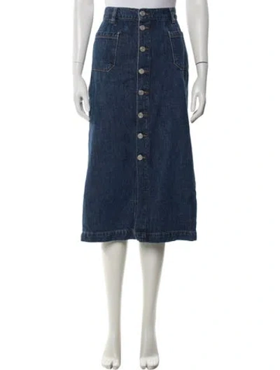 Pre-owned Frame Midi Length Skirt In Blue