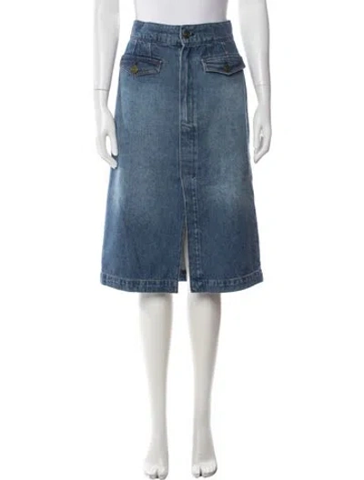 Pre-owned Frame Midi Length Skirt In Blue