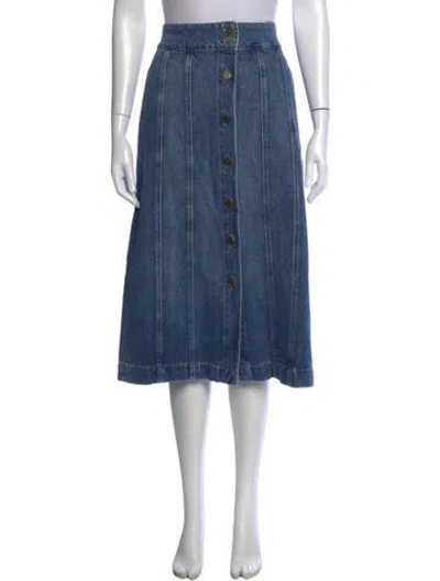 Pre-owned Frame Midi Length Skirt In Blue