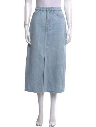 Pre-owned Frame Midi Length Skirt In Blue