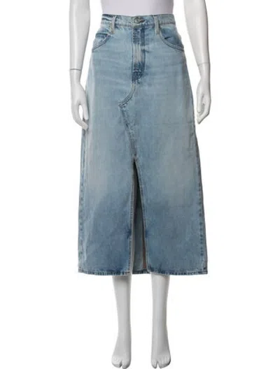 Pre-owned Frame Midi Length Skirt In Blue