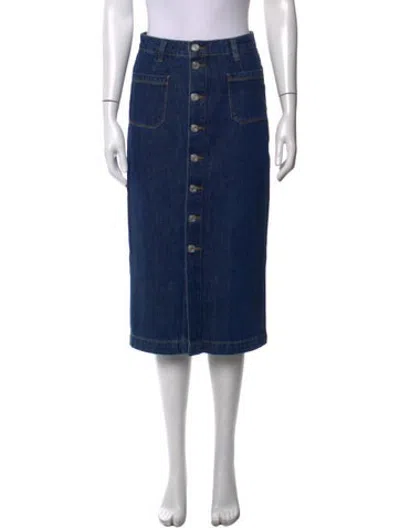 Pre-owned Frame Midi Length Skirt In Blue
