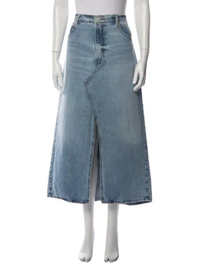 Pre-owned Frame Midi Length Skirt In Blue