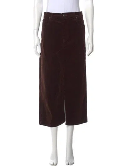 Pre-owned Frame Midi Length Skirt In Brown