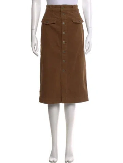 Pre-owned Frame Midi Length Skirt In Brown