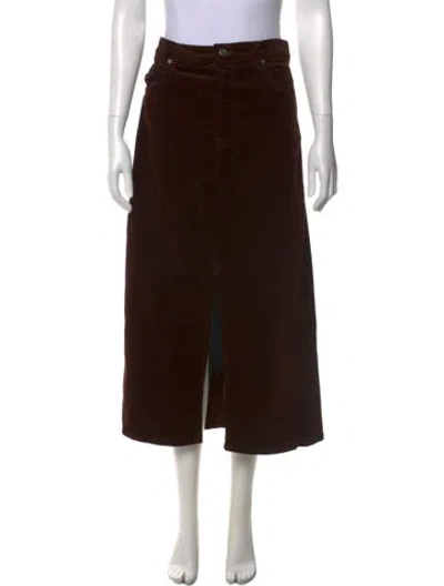 Pre-owned Frame Midi Length Skirt In Brown