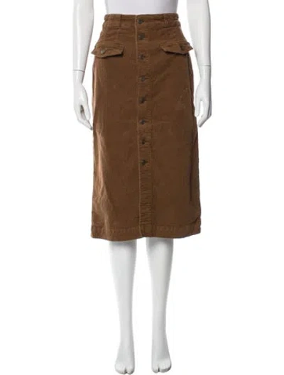 Pre-owned Frame Midi Length Skirt In Brown