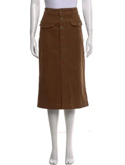 Pre-owned Frame Midi Length Skirt In Brown