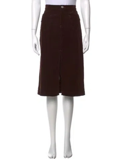 Pre-owned Frame Midi Length Skirt In Brown